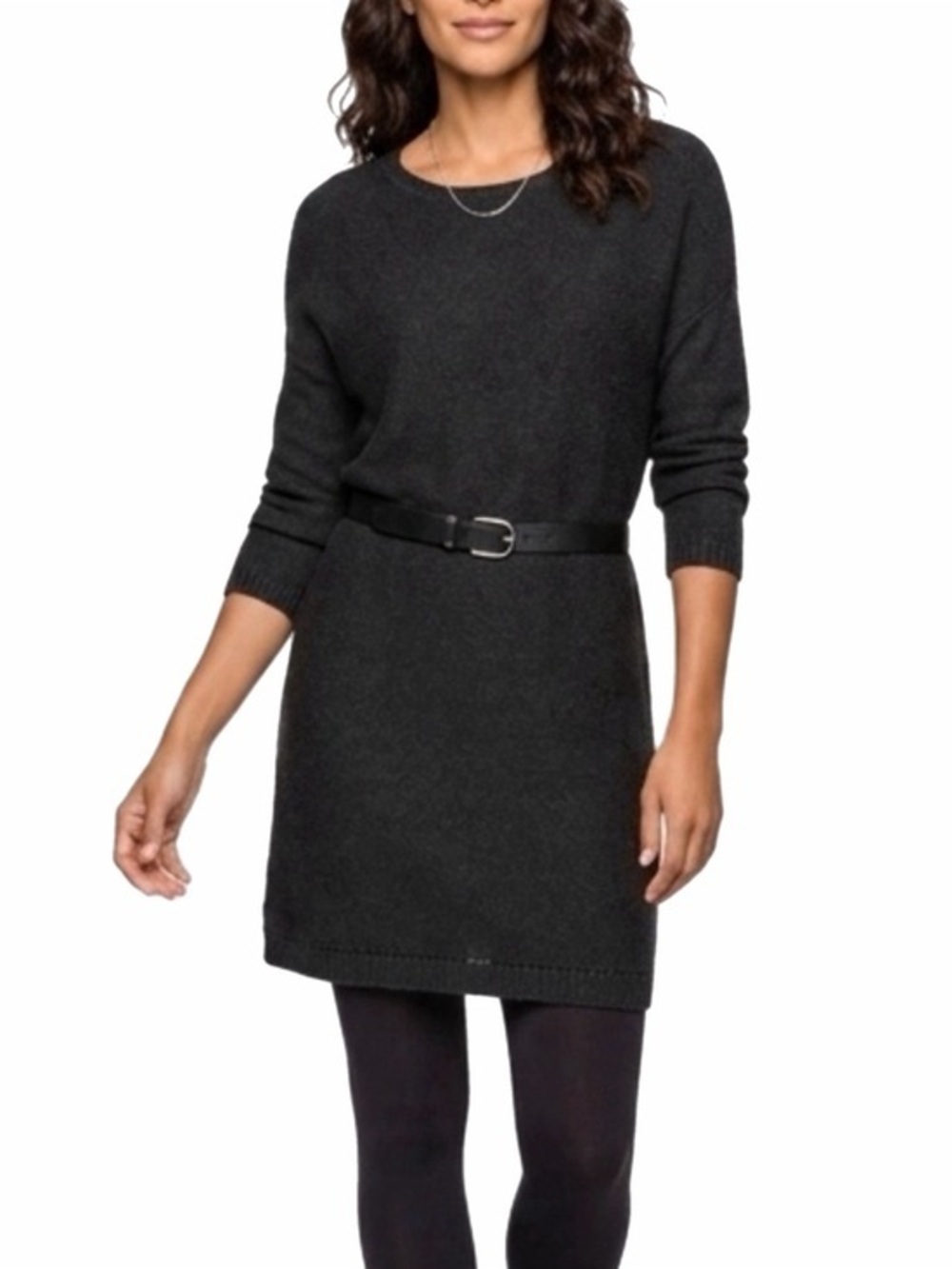 ELK dark grey Boucle Wool blend, oversized shift dress w/cut-outs. Size XS. EUC